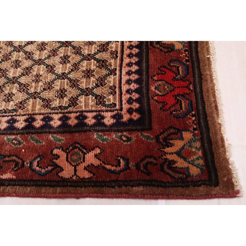 ECARPETGALLERY Hand-knotted Andelz Light Brown Wool Rug - 3'7 x 9'5