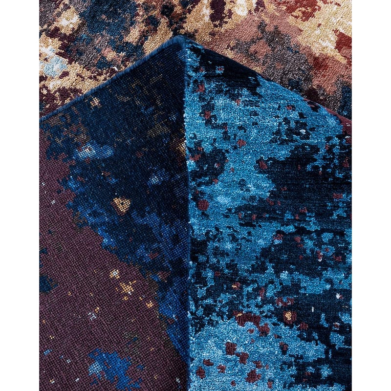 Ikat One-of-a-Kind Hand-Knotted Area Rug, Blue - 8' 2" x 10' 2"