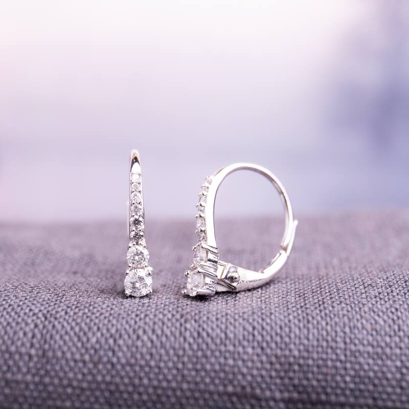 Miadora 10k White Gold 1/ 3ct TDW Diamond Dangle Earrings