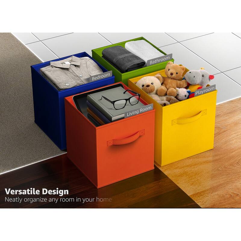 Sorbus 12 Pack Storage Bins - Sturdy Fabric Cubes with Handle - 10.5" L x 10.5" W x 11" H