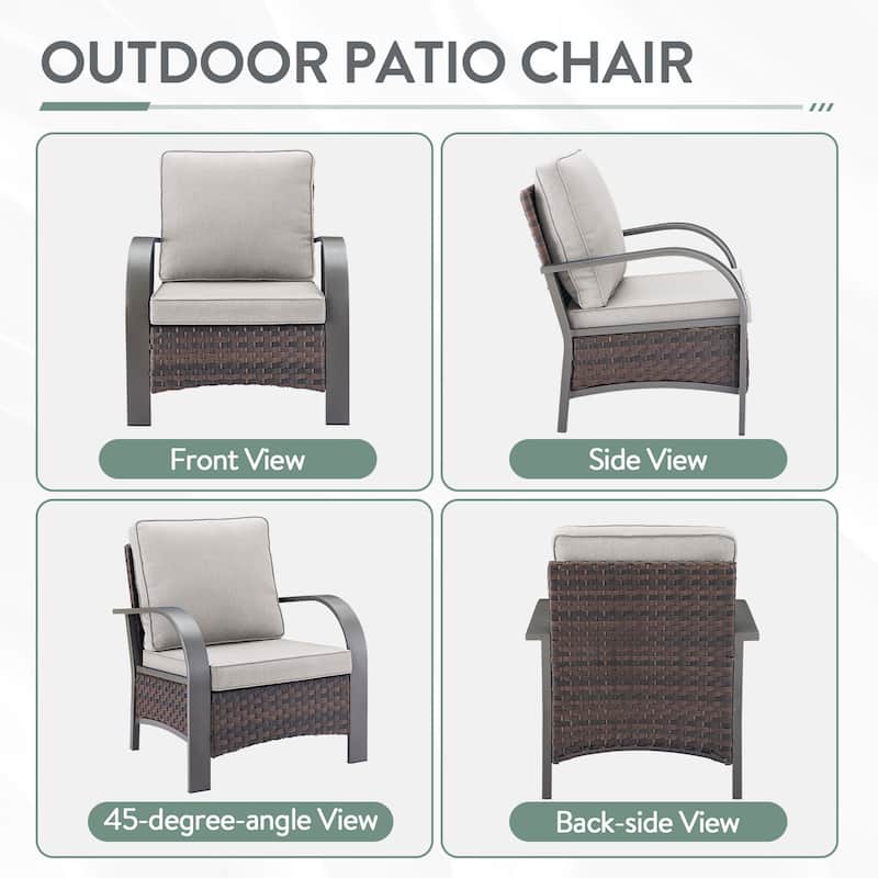 Outdoor Patio Chair with Fire Pit Table Set
