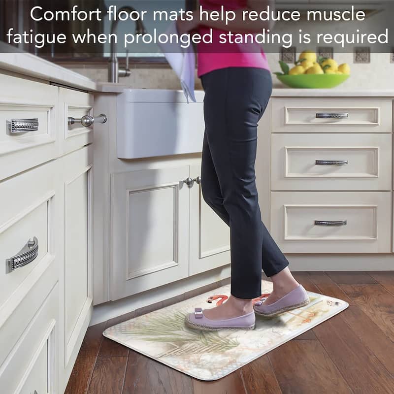 CounterArt Caribbean Seas 30” x 20” Decorative Vinyl Comfort Floor Mat, Manufactured in The USA, Waterproof, Easy to Clean