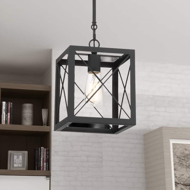 Kiro 1-light Modern Farmhouse Rectangle Pendant Light with UL Certified