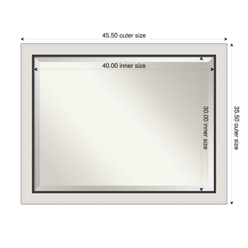 Ellie Beveled Framed Wall Mirror - 46 x 36 in - Ellie Silver Black