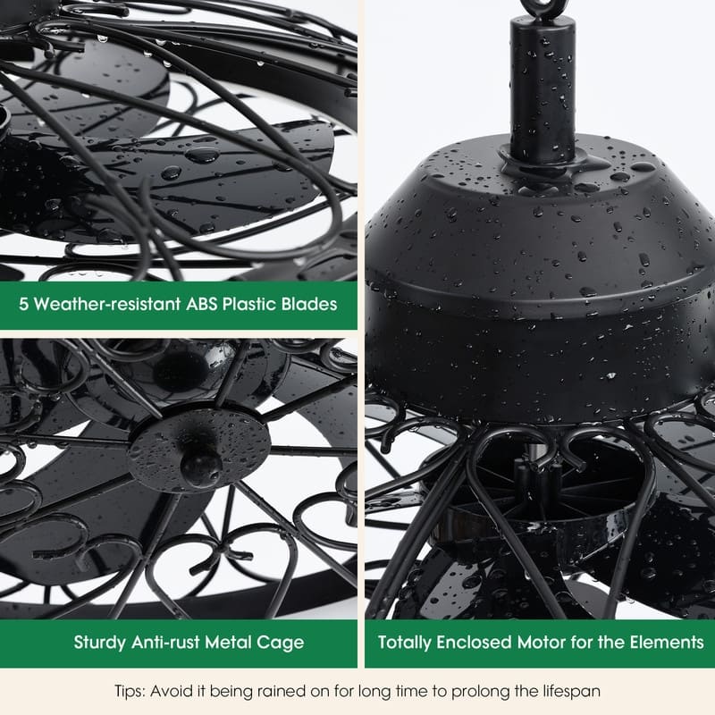 Wall Mounted Fan with Lights 20” Wall Mount Fan with Remote 6 Speeds Plug in Wall Fan Reversible Dimmable 360°Adjustable