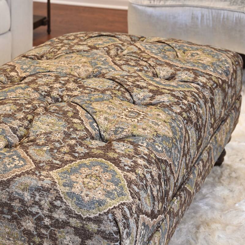 Roundhill Furniture Charbilia Fabric Tufted Cocktail Ottoman