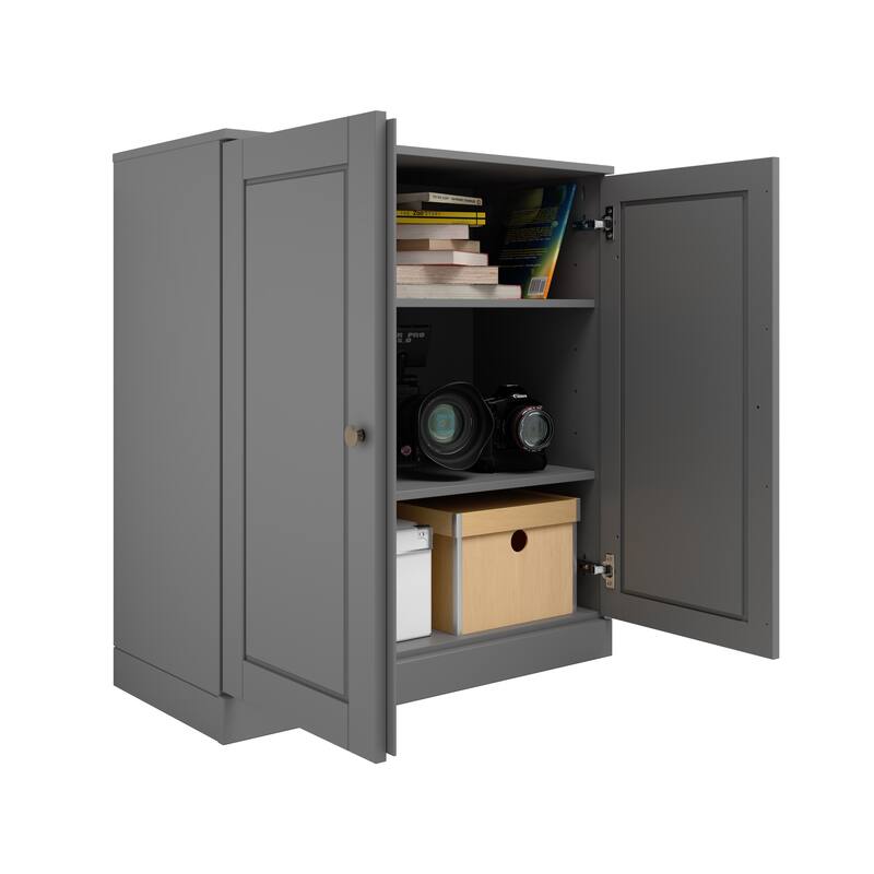 Palace Imports 100% Solid Wood TV Stand with Solid Doors for TVs up to 32"