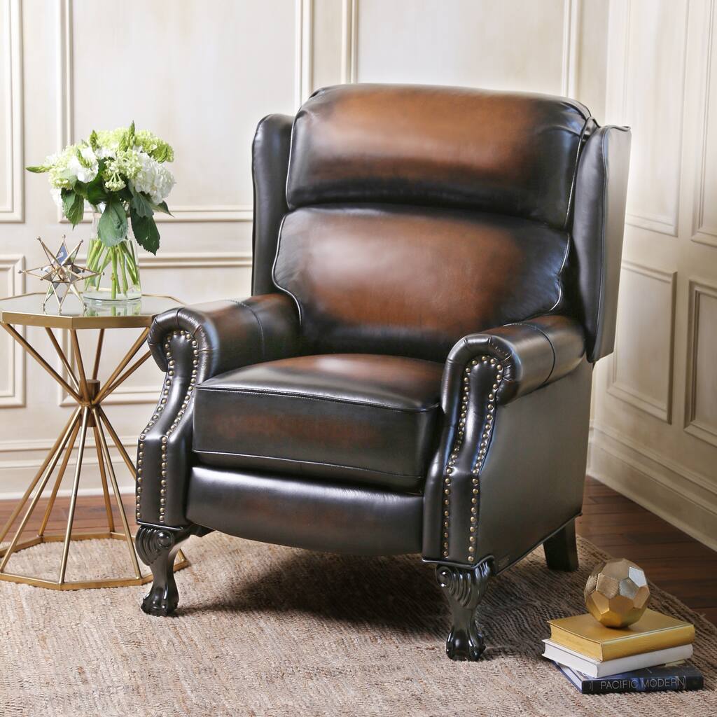 Abbyson Vienna Hand Rubbed Top-grain Leather Pushback Recliner