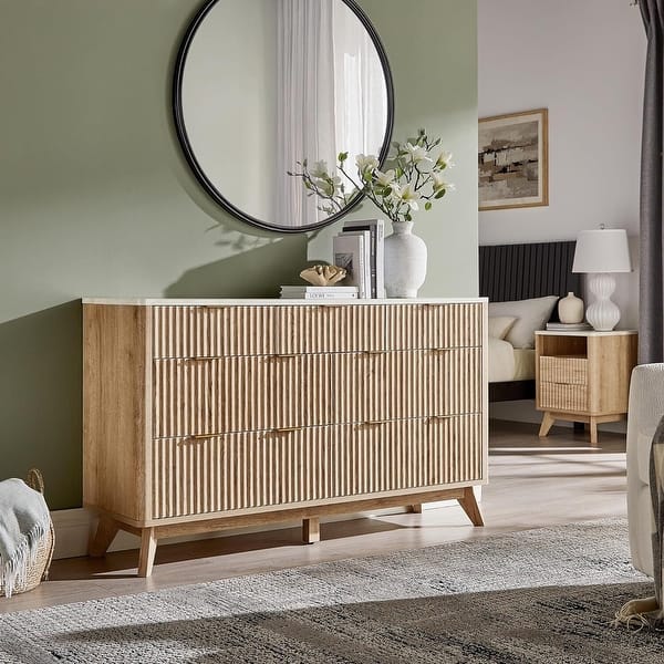 modern fluted dresser Modern Fluted Dresser with 7 Drawers, 54