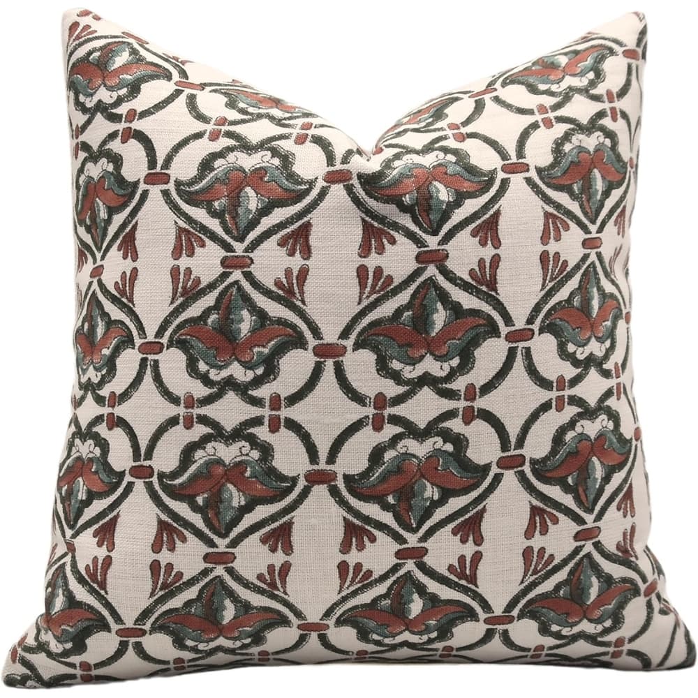 Fabdivine Linen Bohemian Block print pillow Cover