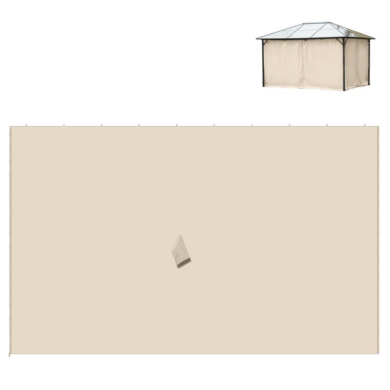 Beige Polyester Outdoor Canopy Tent Curtains for 9.84' x 13.1' - 9.84' x 13.1' gazebos