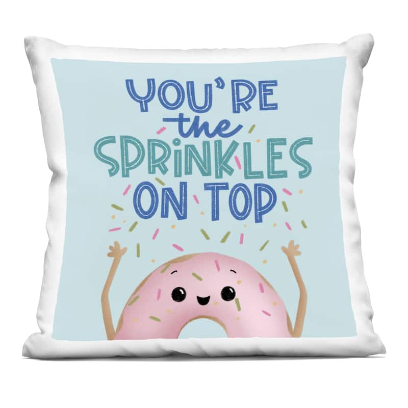 Stupell You're The Sprinkles On Top Decorative Printed Throw Pillow Design by Sarah Hickman - Accent - Polyester - Blue - Single
