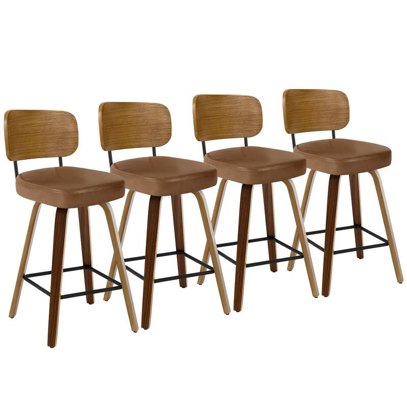 26" Swivel Upholstered Counter Height Bar Stool - 36.4" H x 17.1" W x 20" D