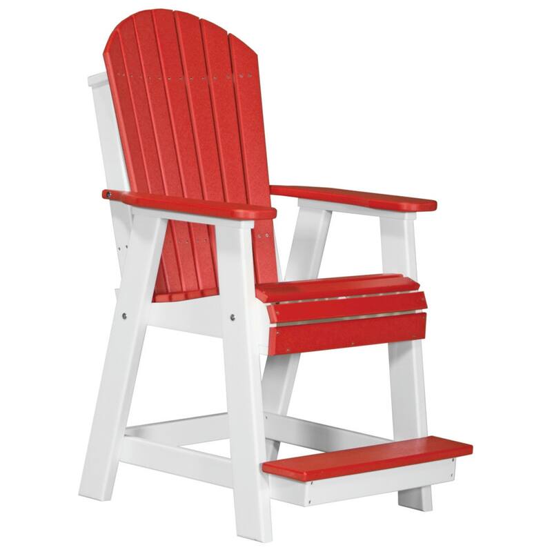 Poly Lumber Adirondack Balcony Chair - Red & White