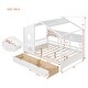 preview thumbnail 21 of 34, Wooden House Bed Kids Storage Bed Frame with 2 Drawers, Storage Shelf for Kids Teens Adults, Wood Slat Support