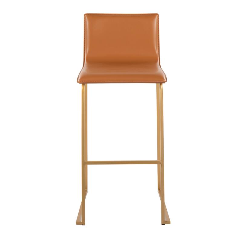 Silver Orchid Mara Upholstered Bar Stool - Set of 2 - Camel/Gold