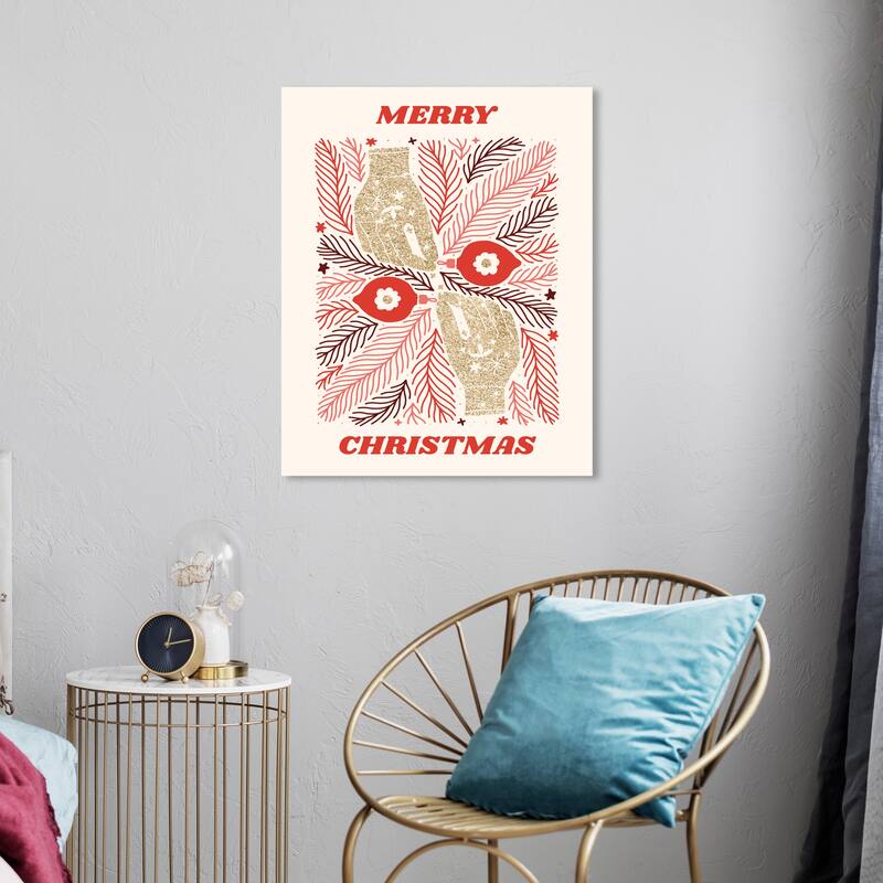 Wynwood Studio Canvas Typography and Quotes Mystical Hands Holidays Red Modern & Contemporary Wall Art Canvas Print - 20 x 24