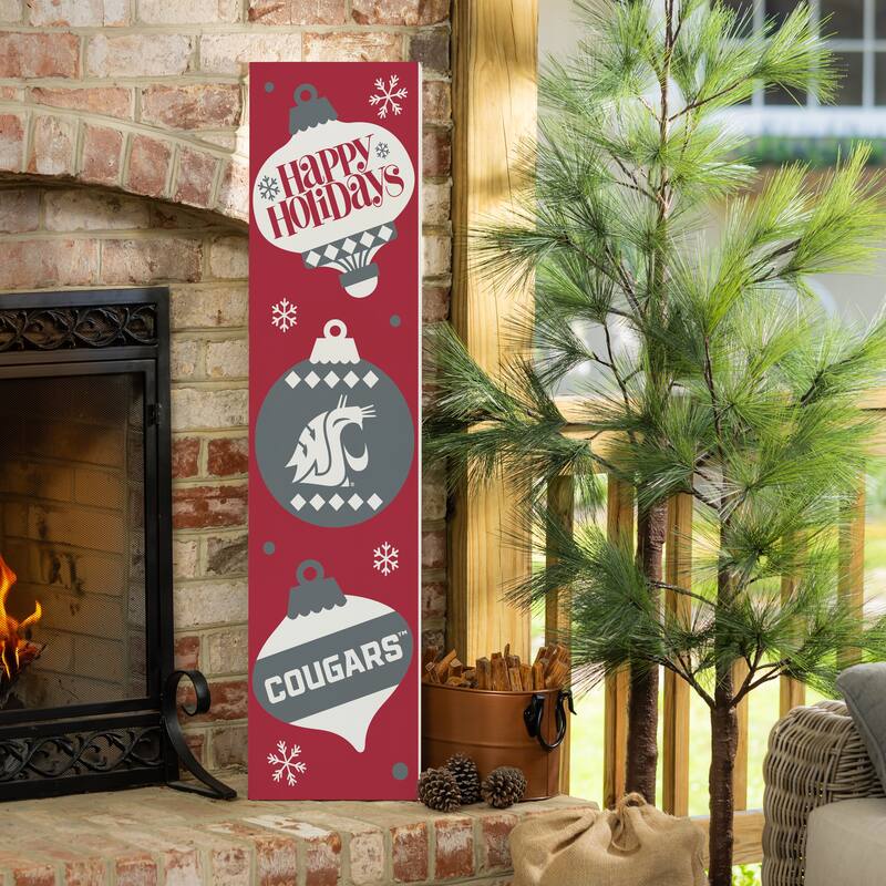 47" Double Sided Seasonal Porch Leaner, Washington State University - 47" x 11.25" - Christmas