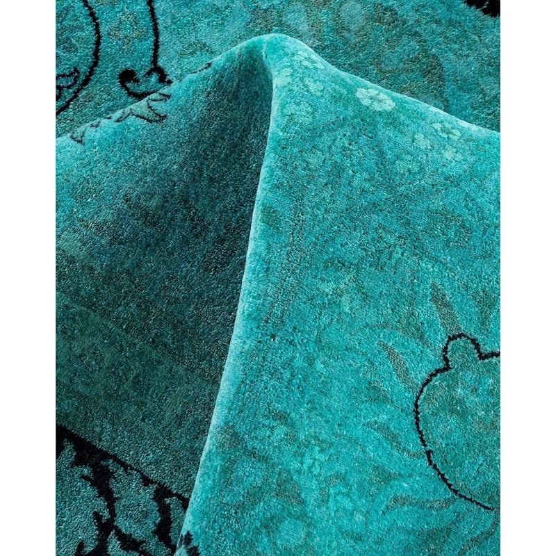 Contemporary Overdyed Wool Hand Knotted Area Rug - 6' 2" x 9' 4"