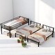 preview thumbnail 3 of 10, Triple Bunk Bed,Metal Twin Over Twin & Twin Beds with Ladder, Guardrails, Shelf & Table, Convertible L-Shaped Design