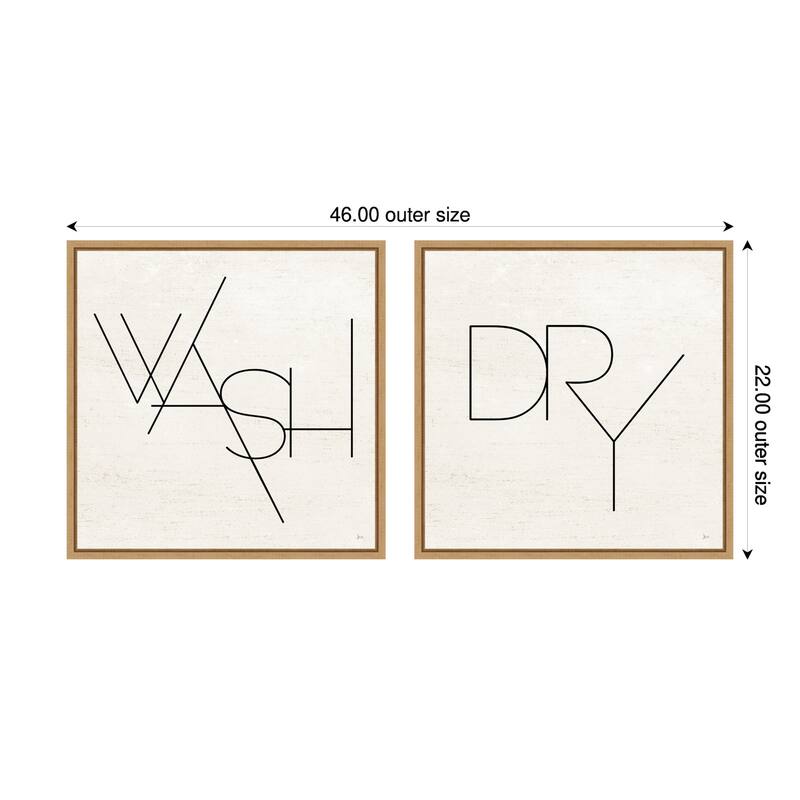 Amanti Art Wash & Dry Laundry 2 Piece by Jess Aiken Framed Canvas Wall Art
