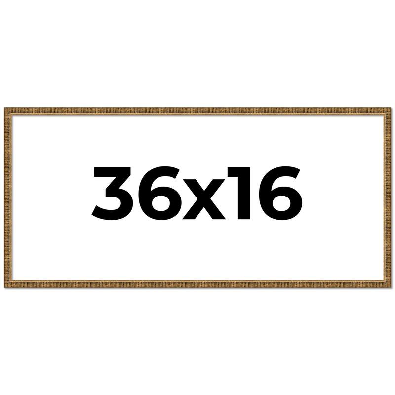 36x16 Frame Gold Kingsley Distressed Solid Wood Picture Frame Width