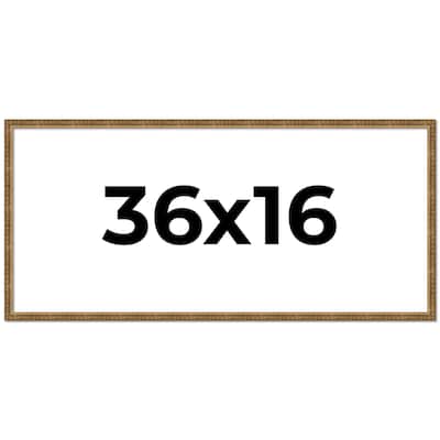 36x16 Frame Gold Kingsley Distressed Solid Wood Picture Frame Width