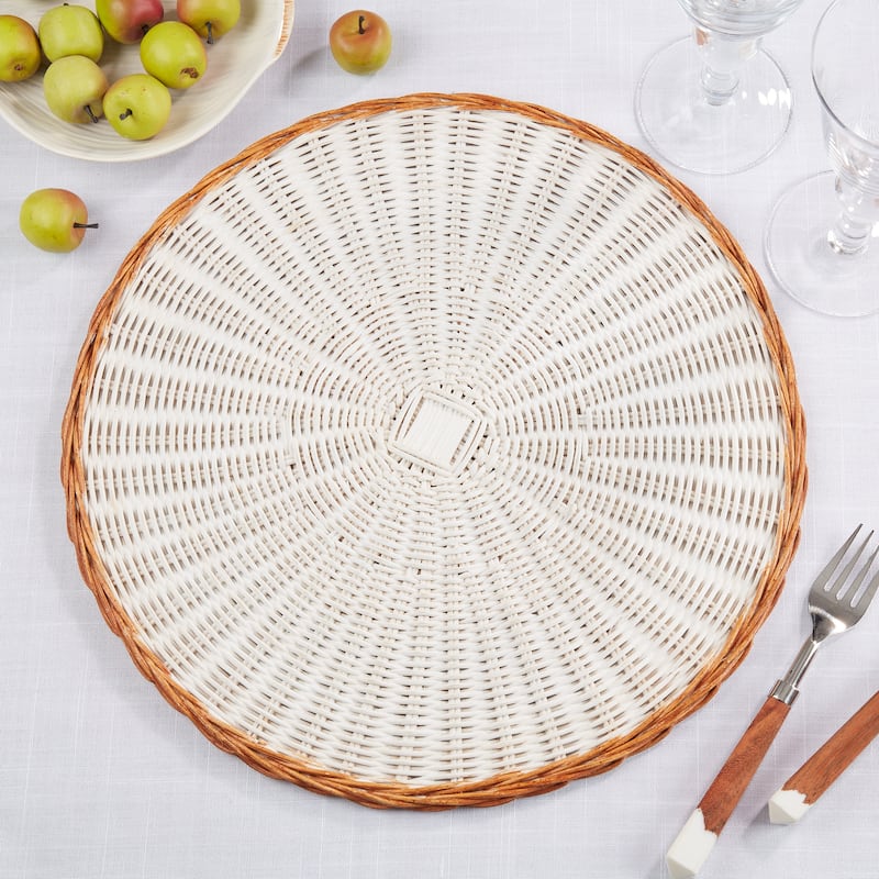 Natural Beauty Two-Tone Rattan Placemat (Set of 4)