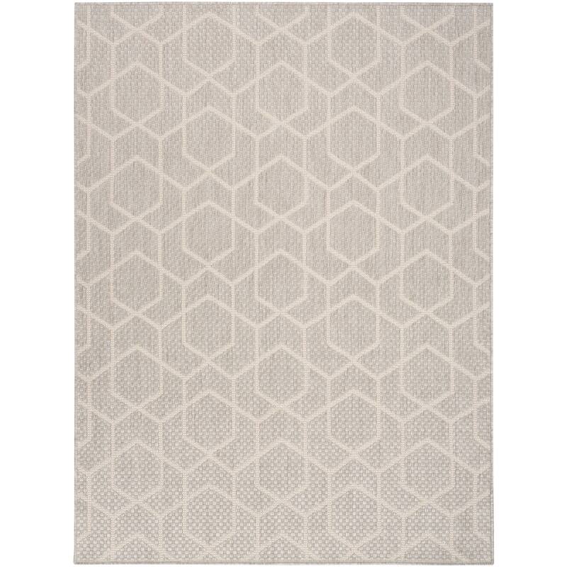 Nourison Horizon Indoor/Outdoor Geometric Area Rug - 6' x 9' - Grey