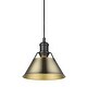 preview thumbnail 2 of 0, Yep by Golden Lighting Orwell 1-light 8in Pendant in Matte Black and Aged Brass shade