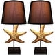 preview thumbnail 3 of 3, Set of 2 Starfish Table Lamps, Beach Theme, 22" Tall