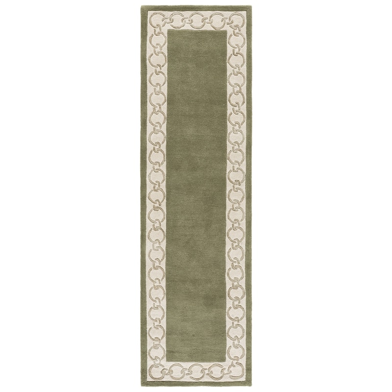 SAFAVIEH Handmade Metro Afet Wool Rug - 2'3" x 8' Runner - Green/Ivory