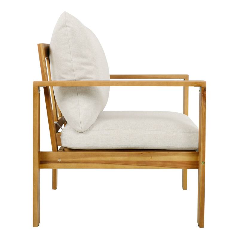 Christopher Knight Home - Mason Outdoor Patio Chair Set with Cushions and Acacia Wood Frame