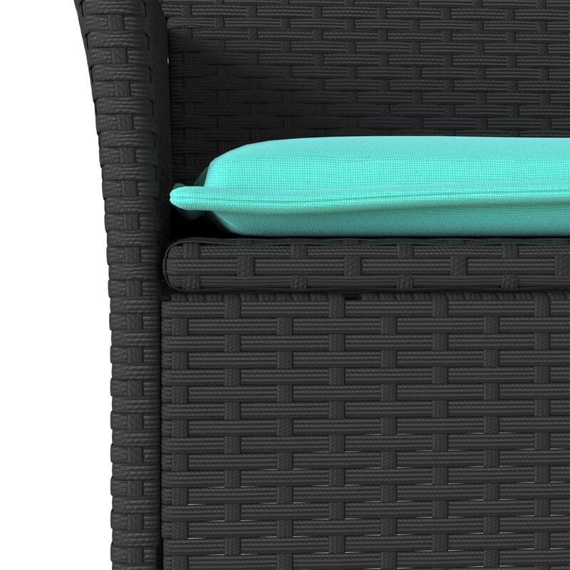 vidaXL Patio Chairs with Cushions 2 pcs Poly Rattan