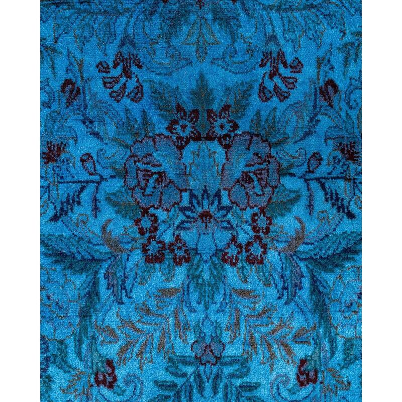 Fine Vibrance One-of-a-Kind Hand-Knotted Runner Rug - Blue, 2' 8" x 14' 7" - 2' 8" x 14' 7"