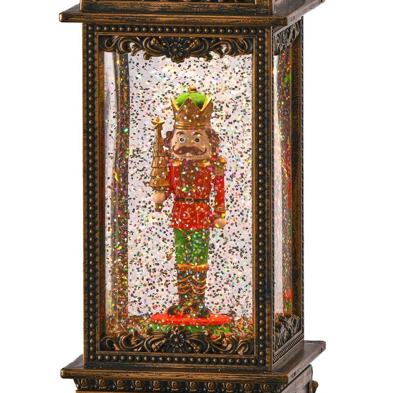 11.5" LED Battery Operated Timer Nutcracker Lantern With USB charging