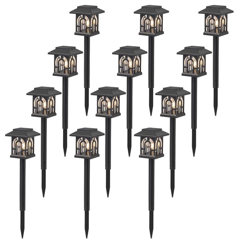 C Cattleya Black Solar LED Outdoor Path Lights
