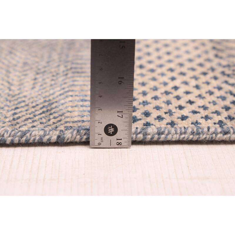 ECARPETGALLERY Hand-knotted Finest Silk Shadow Navy, Taupe Silk, Wool Rug - 8'2 x 10'3