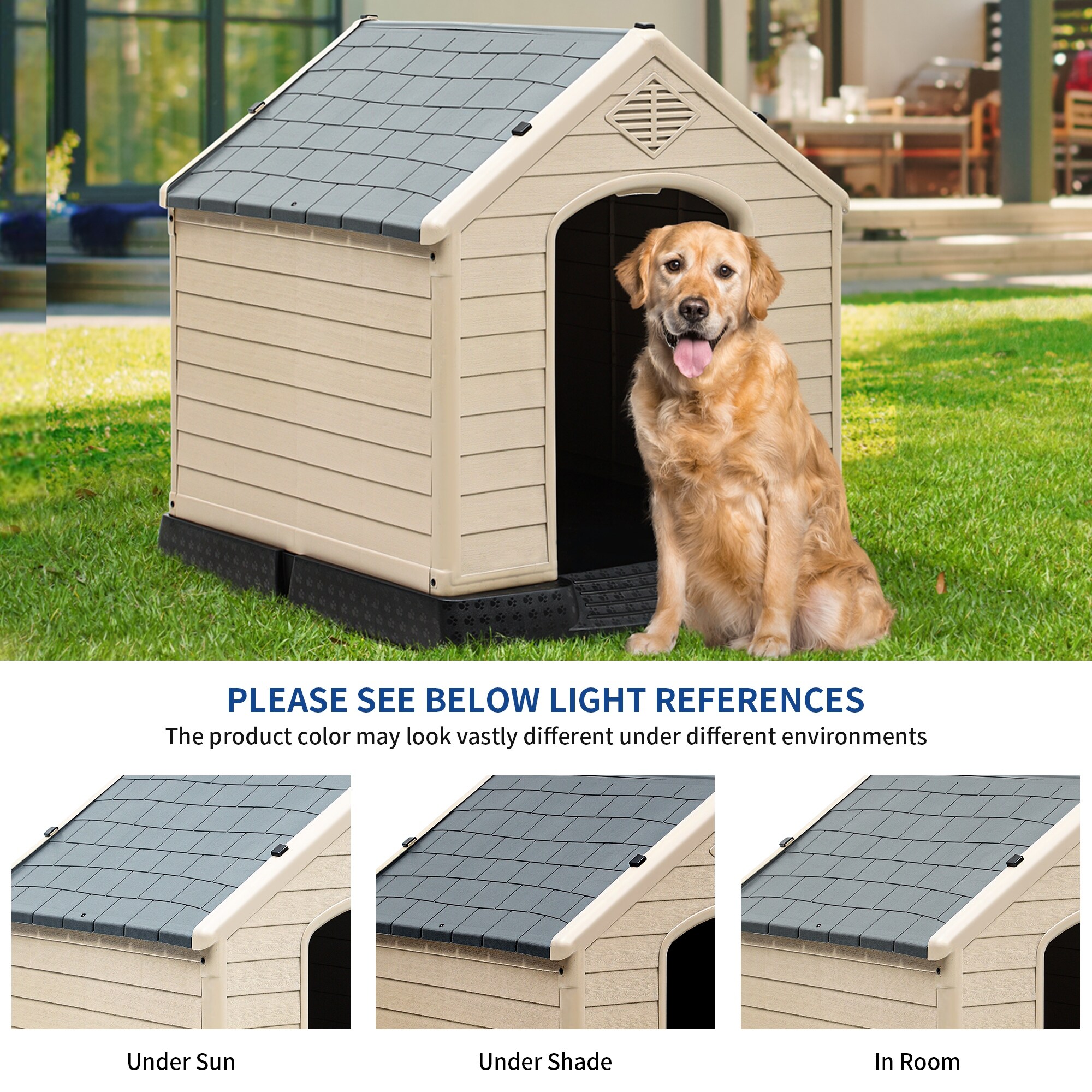 Moasis Large Plastic Waterproof Dog House - On Sale - Overstock
