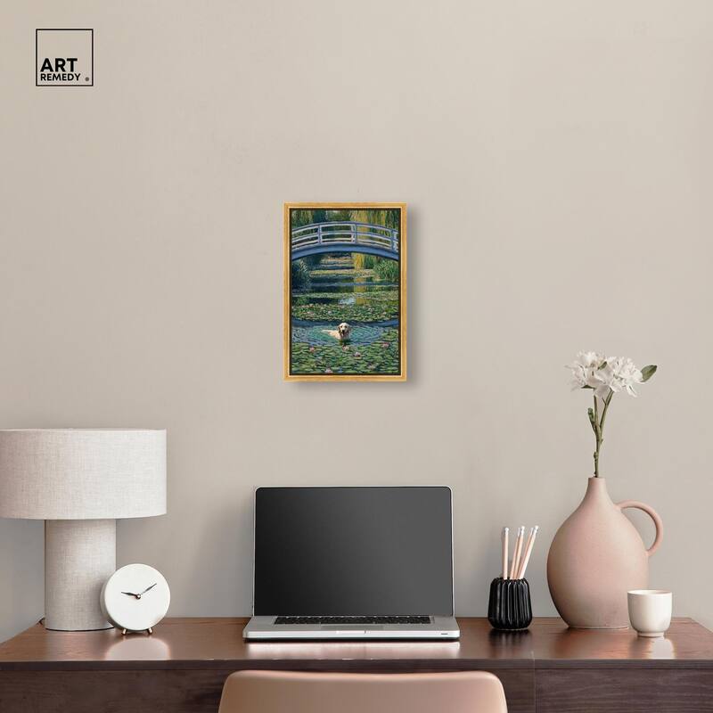 The Pond Under the Bridge Canvas by Art Remedy