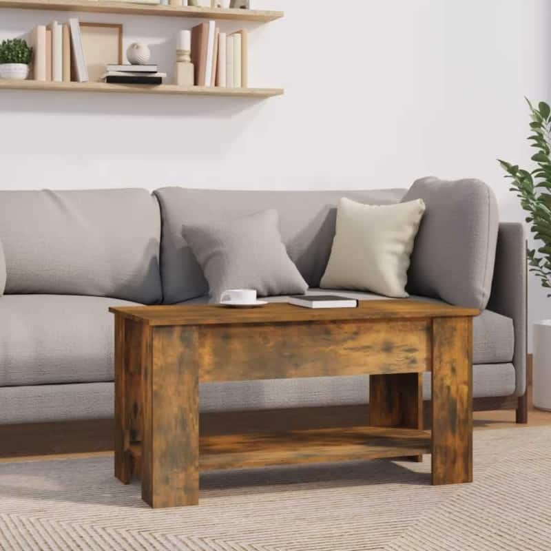 vidaXL Coffee Table Lift Top End Table Accent Side Sofa Table Engineered Wood - 39.8" x 19.3" x 20.5"