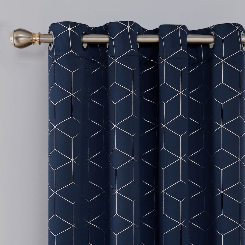 Deconovo Decorative Silver Diamond Curtains (2 Panel)