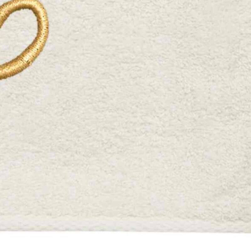 Avanti Linens Ivory/Gold Script Monogram Fingertip Towel Letter L - Fingertip Towel