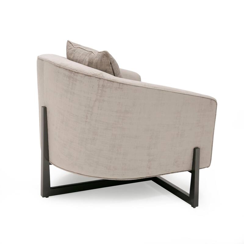 Modrest Forbis Contemporary Light Grey Fabric Accent Chair