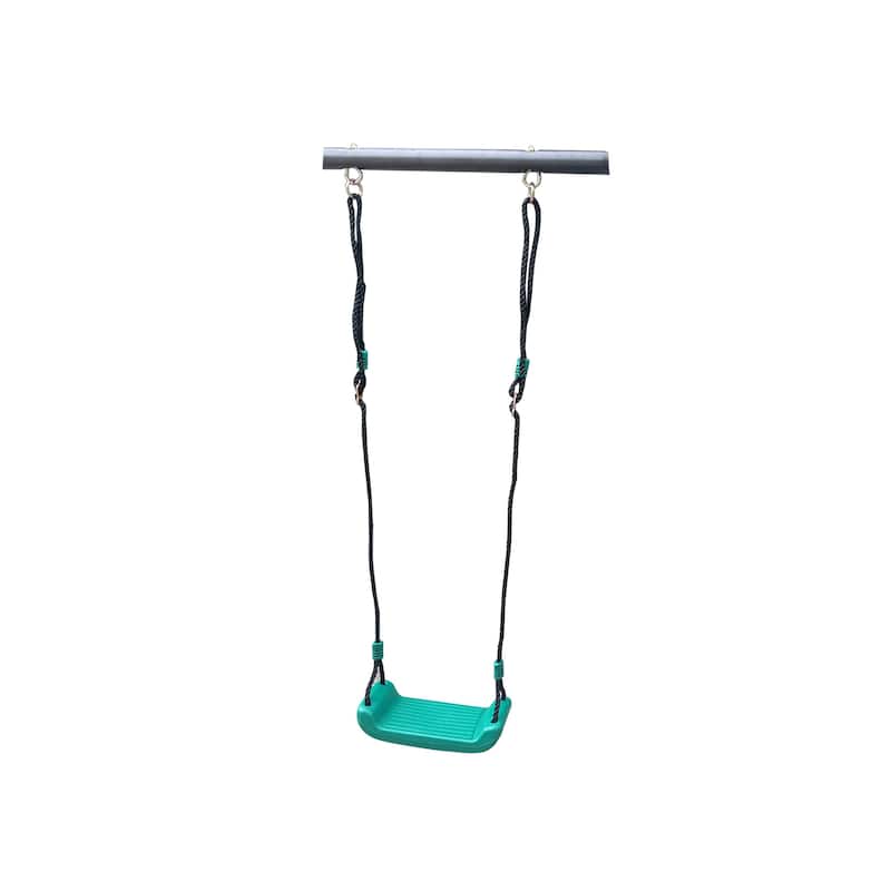 Outdoor Swing Set w/Durable Metal and Plastic, Safe Play Equipment w/Face-to-Face Swing, Basketball Hoop and Soccer Net - N/A - 2-4 Years