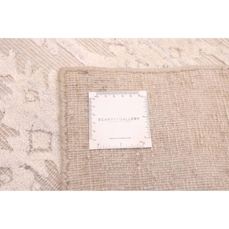 ECARPETGALLERY Hand Loomed Elysian Ivory Viscose, Wool Rug - 8'2 x 9'10