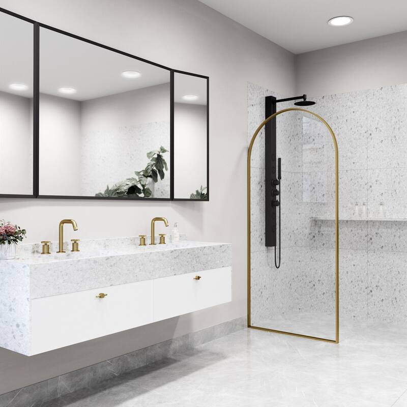 VIGO Arden 34" W x 78" H Framed Fixed Shower Screen