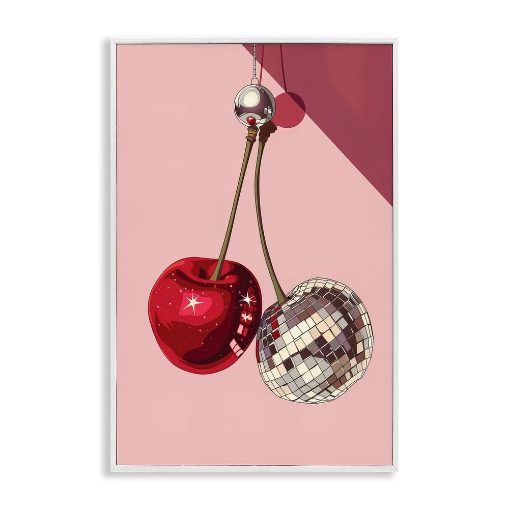 Stupell Dazzling Disco Cherries Framed Giclee Art Design By LSR Design Studio