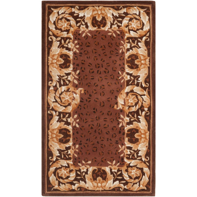 SAFAVIEH Handmade Sikira Scrolls Red New Zealand Wool Rug - 2'6" x 12' Runner - Assorted