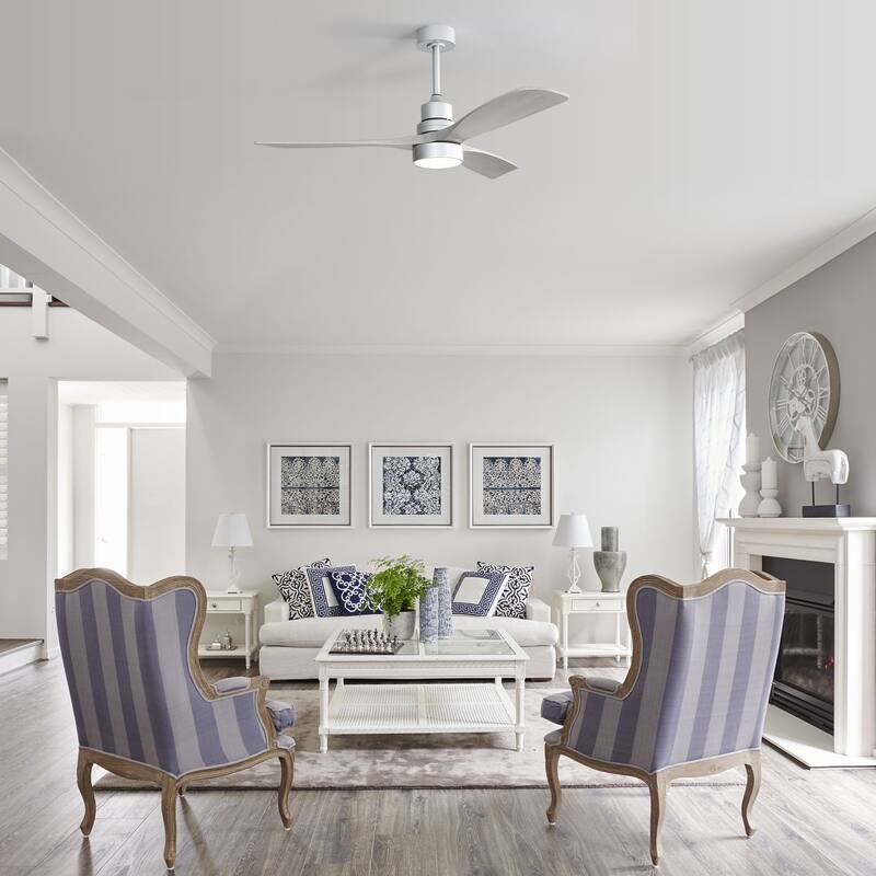 Sofucor 52 Inch Ceiling Fan with Light and Remote,Smart Optional,Quiet DC Motor for Bedroom Living Room Farmhouse Patio Porch